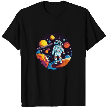 Discover Retro Astronaut Outer Space Planet Galaxy T-Shirts