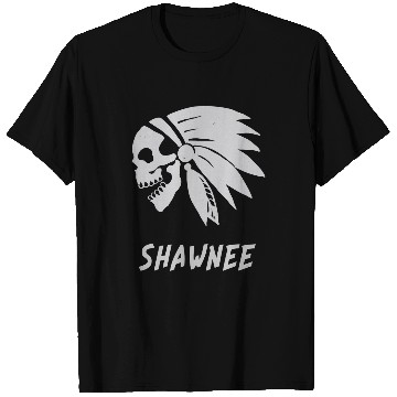 Discover Shawnee Native American Indian Born Freedom Evil Skull T-Shirts