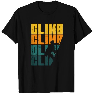 Discover Retro Mountain Rock Climbing Bouldering Summit Ice Climber T-Shirts