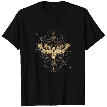 Discover Witchy Celestial Lunar Star Moth Crescent Moon Flying Night T-Shirts