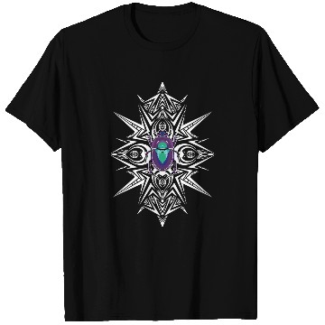 Discover Purple Beetle with White Mandala T-Shirts