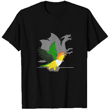 Discover White Bellied Caique Dragon Shadow Funny Screaming Parrot T-Shirts