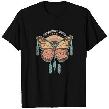 Discover Wild And frees Butterfly Boho Retro Style T-Shirts