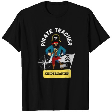 Discover Pirate Teacher Kindergarten 2Parrot and Treasures T-Shirts