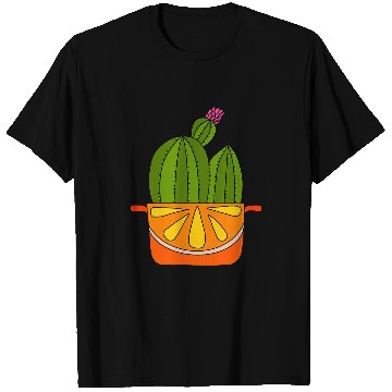 Discover Orange Pot Flowering Cactus T-Shirts
