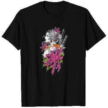 Discover Japan Samurai Geisha vintages Sakura Blossom Cherry Scenery T-Shirts