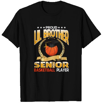 Discover Proud Lil Brother Senior Class Of 2024 Basketball Player T-Shirts