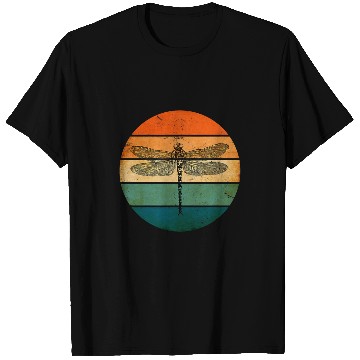 Discover Pretty Retro Sunset Majestic Dragonfly Libella Libelle T-Shirts