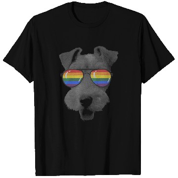 Discover Pride Month Wire fox terrier Rainbow Flag T-Shirts