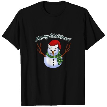 Discover Merry Christmas Cute Holiday Snowman Illustration T-Shirts