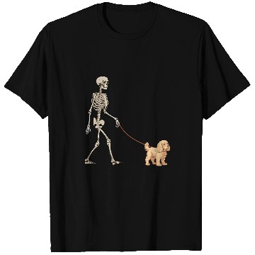 Discover Funny Cocker Spaniel Skeletons Dog Walking Halloween T-Shirts