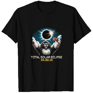 Discover Newfoundland Dog Selfie Solar Eclipse T-Shirts