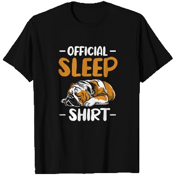 Discover Official Sleep Pillow Pose Sleeping English Bulldog T-Shirts