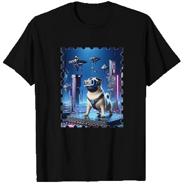 Discover SciFi Gaming Adventure Awaits VR Pug T-Shirts