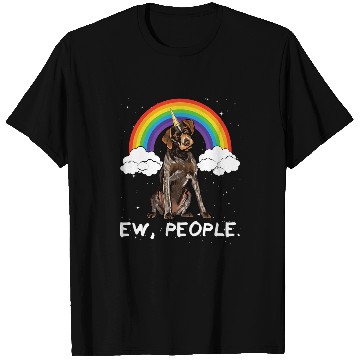 Discover Rainbow German Wirehaired Pointer Ew People Unicorns Dog T-Shirts