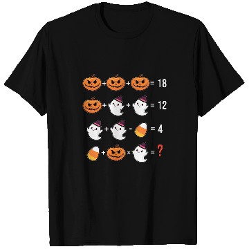 Discover Pumpkin ghosts Candy Corn Mathematics Math Teacher Halloween T-Shirts