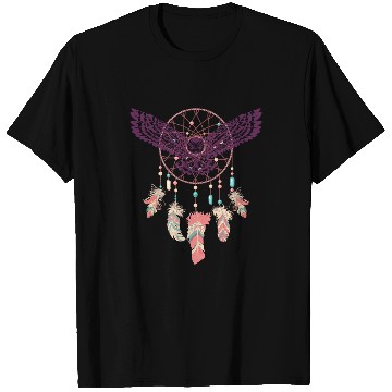Discover Native American Dreamcatcher Owl Boho Tribal Design T-Shirts