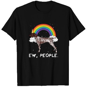 Discover Rainbow German Shorthaired Pointer Ew People Unicorns Dog T-Shirts