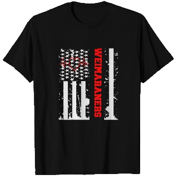 Discover Weimaraner Dog Graphic with vintages USA Flag T-Shirts
