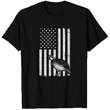 Discover Quail American Flag quail hunting 21 T-Shirts