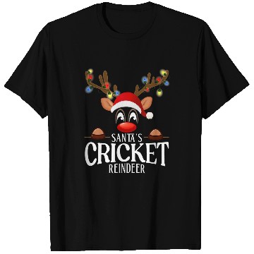 Discover Santas Cricket Reindeer Funny xmass Matching PJS T-Shirts
