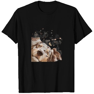 Discover Fuuny Curious Aussie Dog Australian Shepherd T-Shirts
