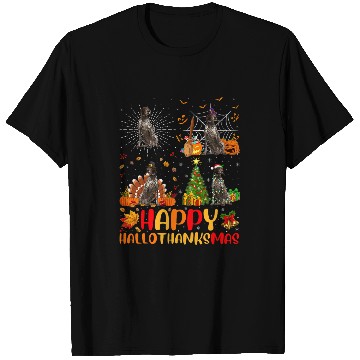 Discover Funny German Shorthaired Pointer Dog Happy Hallothanksmas T-Shirts