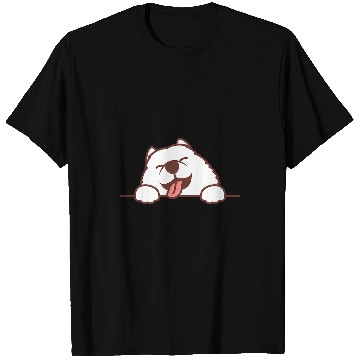 Discover Dog Samoyed Cute Samoyed Dog Laughing T-Shirts