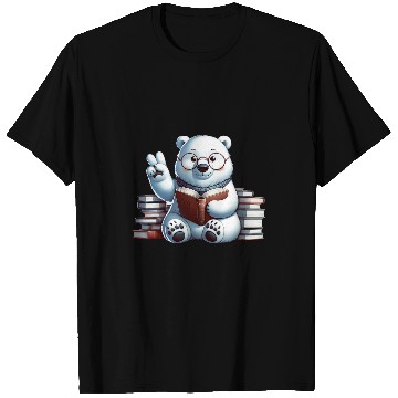 Discover Peace Hand Polar Bear Librarian Book Lover Reader Reading T-Shirts