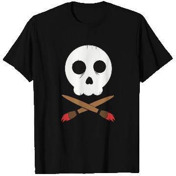 Discover Skull and Paintbrush Artist Crossbones T-Shirts