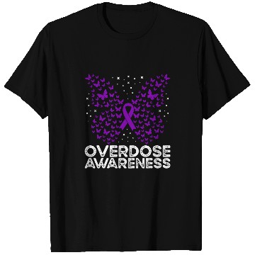 Discover Overdose Awareness Purple Ribbon Butterfly T-Shirts