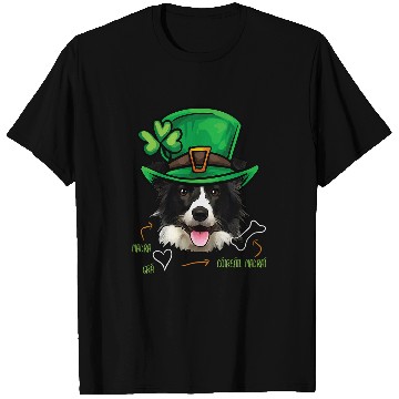 Discover Funny St Patricks Day Border Collie Dog Gaelic T-Shirts