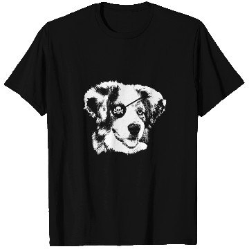 Discover Pirate Australian Shepherd Border Collie With Eye Patch T-Shirts