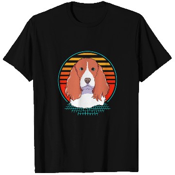Discover Retro 80s Dog Face Pet Lover Springer Spaniel T-Shirts