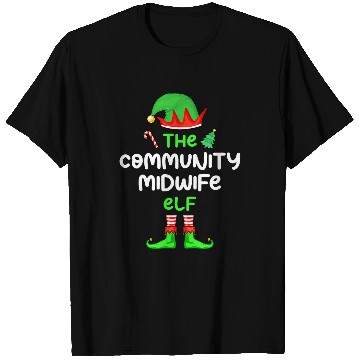 Discover The Community Midwife Elf Christmas Matching Pajama T-Shirts