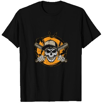 Discover Softball Playing Skeletons Moon Bats Halloween T-Shirts