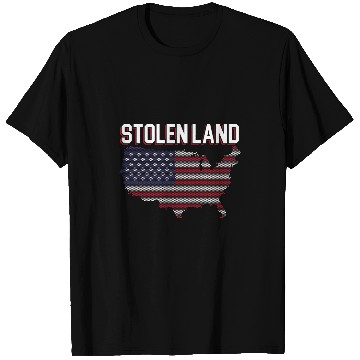 Discover Stolen Land USA Flag Indigenous Native American T-Shirts