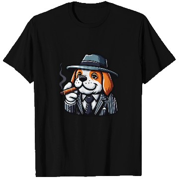 Discover Saint Bernard Gangster Funny Dog Mobster T-Shirts