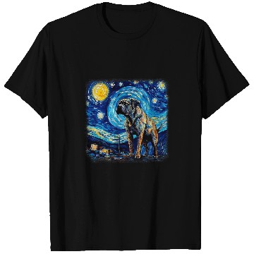 Discover Van gogh Cane Corso in starry night 1 T-Shirts
