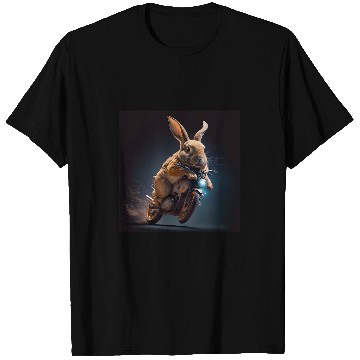 Discover Rabbit Riding Motorcycle Easter Bunny Easter Funny Biker Bike T-Shirts