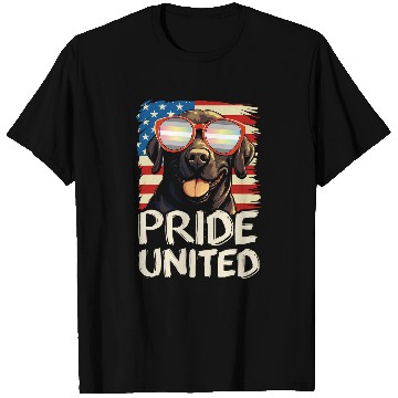 Discover Pride United Labrador Demifluid Flag Sunglasses T-Shirts