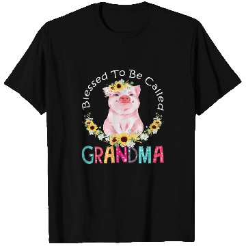 Discover Womens Womens Blessed To Be Called Grandma Pig Cute T-Shirts
