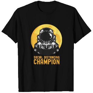 Discover Social Distancing Champion Astronaut Moon Retro Funny T-Shirts