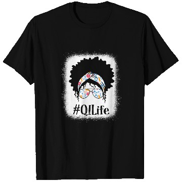 Discover QI Quality Improvement nurses Black Afro Messy Bun African T-Shirts