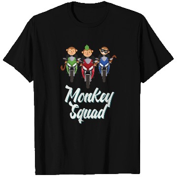 Discover Monkey Tail Wild Primate Biker Squad Motorcycle Monkies Ride T-Shirts