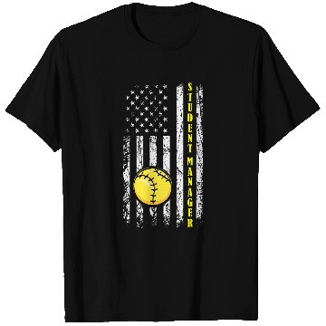 Discover Student Manager American Flag School Softball Team T-Shirts
