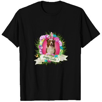 Discover Happy Easter Border Collie Wearing Bunny Ear Eggs Cool T-Shirts