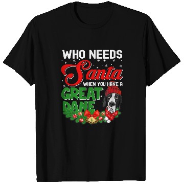 Discover Bears Funny Great Dane With Santa Hat Beard Christmas Tee T-Shirts