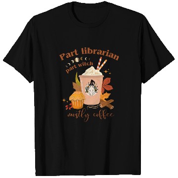 Discover Librarian Halloween Part Witch Mostly Coffee Spooky Library T-Shirts