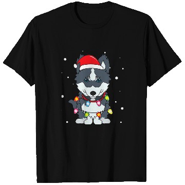 Discover Pomsky Lights Mom Dad Dog Gift T-Shirts